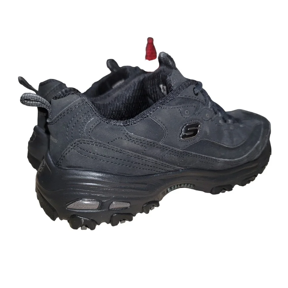 Skechers‎ D Lites Women's 11949W Black Leather Comfort Shoes Sneakers Size 7 W